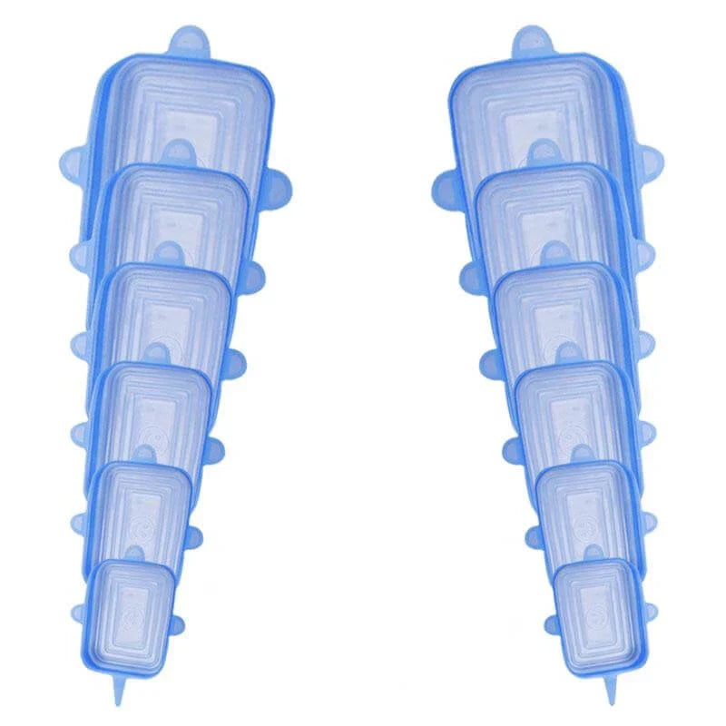 Kit 6 Tampas de Silicone Reutilizável (UNIVERSAL) - Super Elástico - Mega Shopee